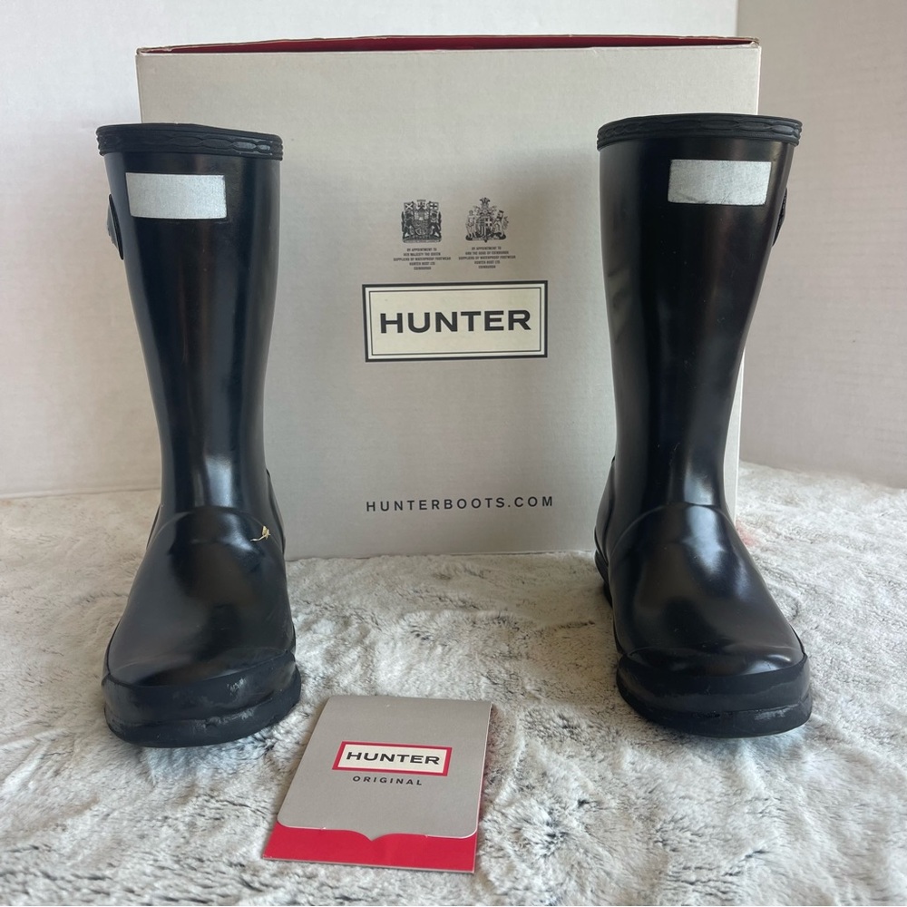 Hunter Glossy Black Boots Little Girl  Size 13B - Picture 3 of 13